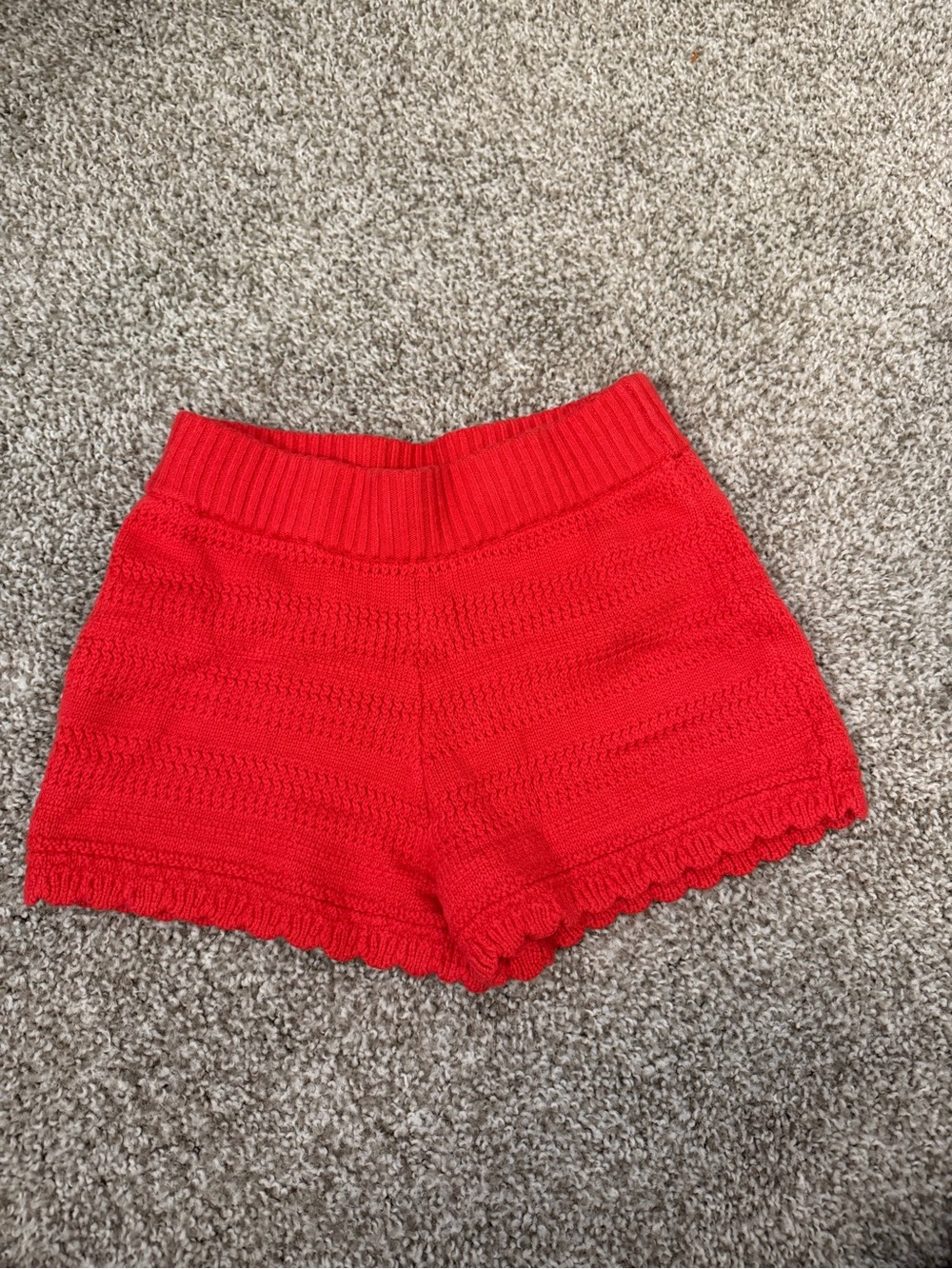abercrombie kids Red Knit High-Waist Shorts Size 7/8 Pinterest Apple Picking Fit